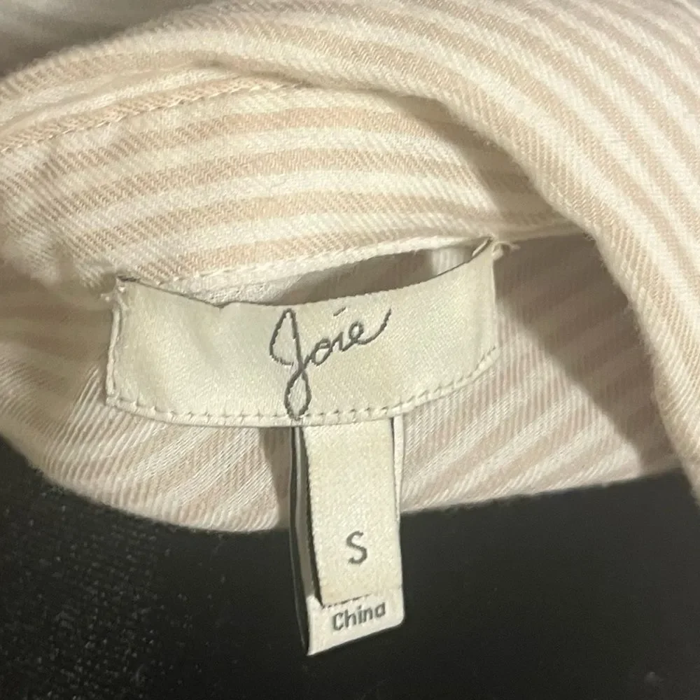 Joie light pink and white striped button up blouse size small - Picture 3 of 3